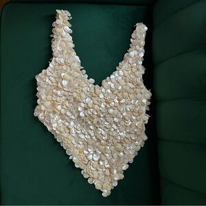 Meshki willow- mother of pearl halter top- pearl
